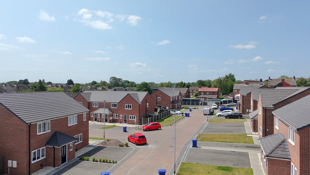 Exterior of Orchard Croft Phase 1 development in Royston